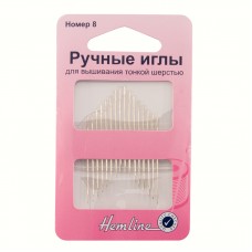 Иглы ручные для вышивания с острым кончиком, №8, 16 шт HEMLINE