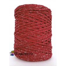 Полиэфирный шнур  528 красный с серебром